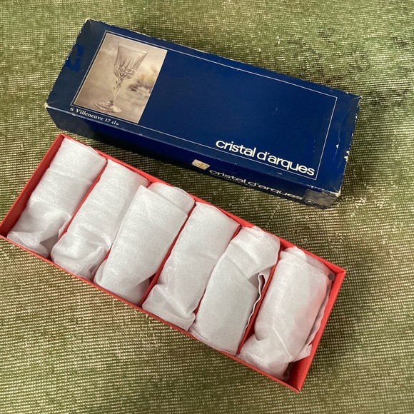 🎁 Vintage Crystal Wine Glasses Made in France 🇫🇷 by Cristal d'Arque 6 🥂 - Picture 4 of 11